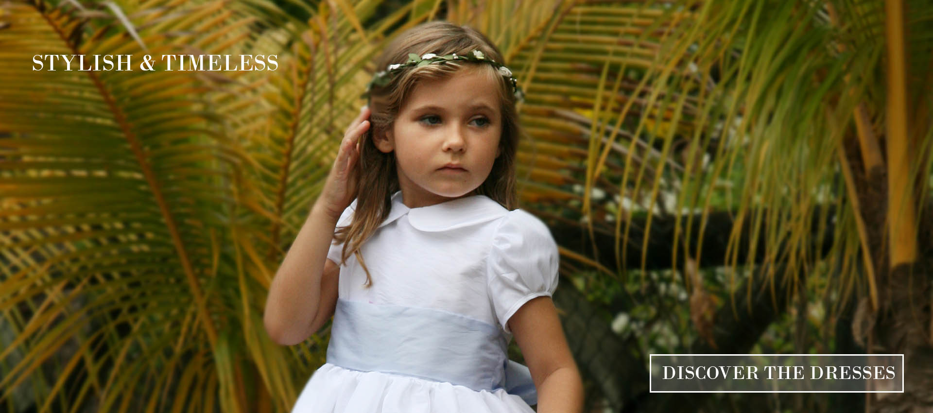 Luxury flower girl dresses and communion dresses by French Royal designer Little Eglantine